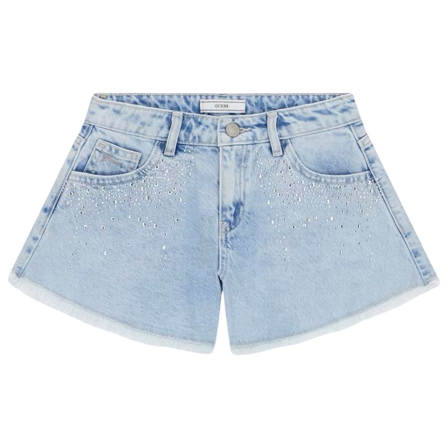 Shorts in denim con strass da bambina Guess Kids | J6GD40/D45E0FLYR